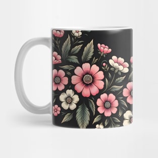 Pink Floral Illustration Mug